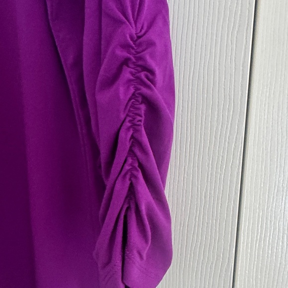 Susan Graver Liquid Knit 3/4 Sleeve Cardigan - Deep Purple - L - Picture 3 of 5